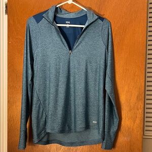 DSG blue Heathered Quarter-Zip Pullover with Navy Accents
